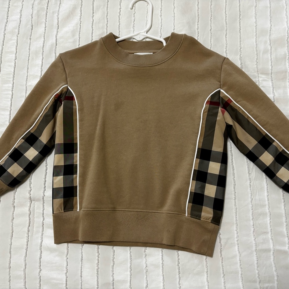 Kids Burberry Checkered Sleeve Sweatshirt